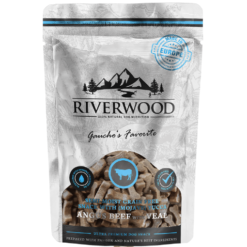 RIVERWOOD SOFT SNACK PREMIETTI al gusto MANZO ANGUS e YUCCA 150 GR. GRAIN FREE