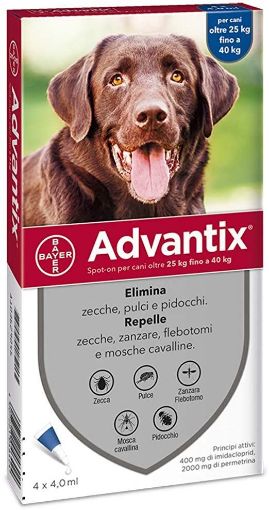 ADVANTIX SPOTON 25-40 KG 4 Pipette  ANTIPARASSITARIO