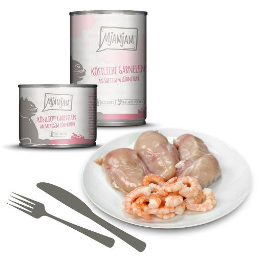 MJAMJAM POLLO CON GAMBERETTI  UMIDO GATTO  COMPLETO 200 GR. Lattina