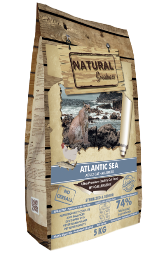 NATURAL GREATNESS GATTO STERILIZZATO ATLANTIC SEA 5 KG