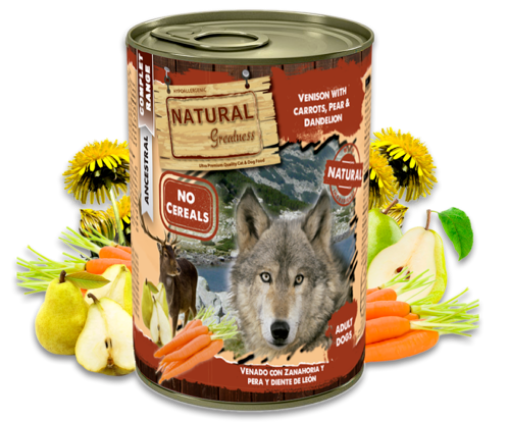 NATURAL GREATNESS UMIDO CANE CERVO CAROTA E PERA DA 400 gr