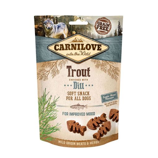 CARNILOVE SOFT SNACK   TROTA e ANETO 200 GR. GRAIN FREE