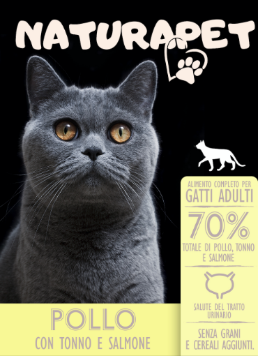 NATURAPET GATTO POLLO TONNO SALMONE  PER GATTI STERILIZZATI   ADULTO GRAIN FREE 1,5 KG