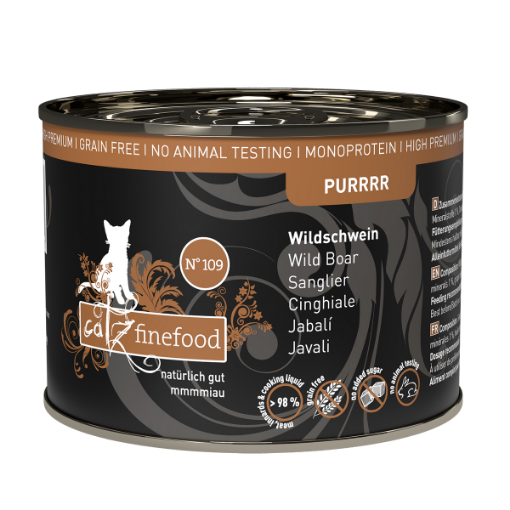 CATZ FINEFOOD PURR MAIALE MONO N.109 UMIDO GATTO COMPLETO 200 GR. Lattina