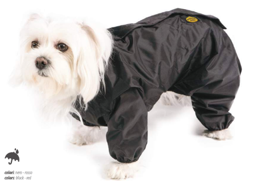 TUTA IMPERMEABILE PER CANI ANTIPIOGGIA ANTIVENTO COLORE NERO 