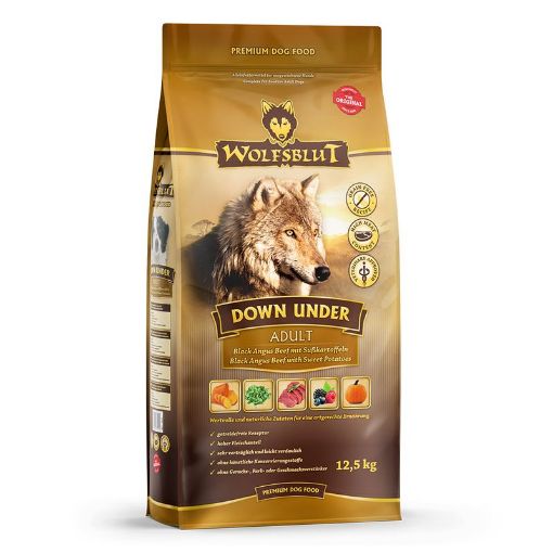 12,5 KG DOWN UNDER MANZO ANGUS AUSTRALIANO WOLFSBLUT CANE ADULTO GRAIN FREE