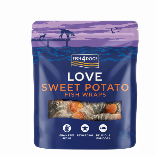 100 GR. SWEET POTATO FISH WRAP SNACK FISH4DOGS GRAIN FREE