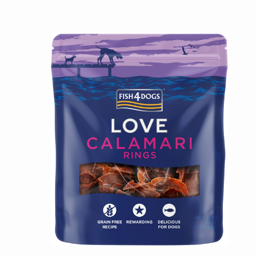 70 GR. CALAMARI RINGS SNACK FISH4DOGS GRAIN FREE