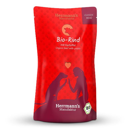 HERRMANN'S BIO MANZO con patate 130 GR . UMIDO CANE COMPLETO 