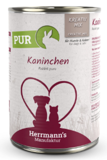 HERRMANN'S KREATIV MIX CONIGLIO PUR UMIDO CANE - GATTO COMPLETO 400G