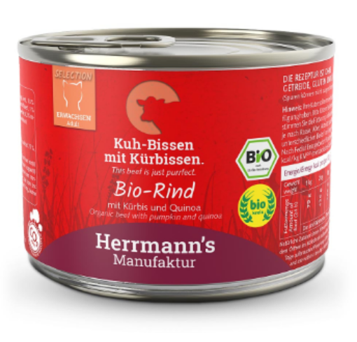 HERRMANN'S BIO MANZO CON ZUCCA E QUINOA UMIDO GATTO COMPLETO 200G