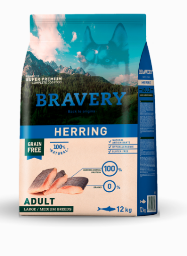 BRAVERY ARINGA ADULTO MEDIUM LARGE  12 KG GRAIN FREE 