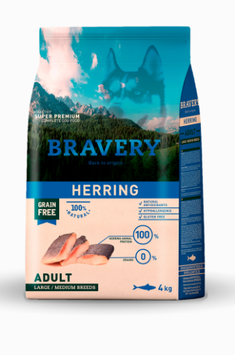 BRAVERY ARINGA  4 KG ADULTO MEDIUM LARGE GRAIN FREE 