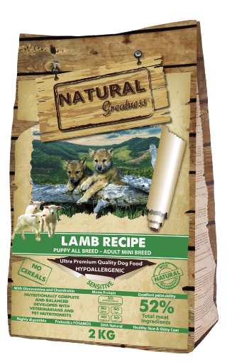 NATURAL GREATNESS AGNELLO MINI  2 KG ADULTO CUCCIOLI STARTER ADULT/PUPPY