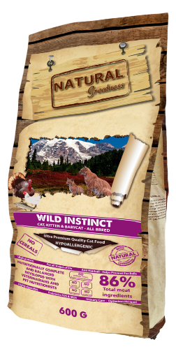 NATURAL GREATNESS GATTO WILD INSTINCT 600 gr.  ADULT KITTEN TAGLIE MEDIE