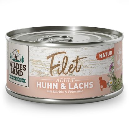 WILDES LAND POLLO SALMONE 80 GR FILETTI SFILACCETTI UMIDO GATTO 