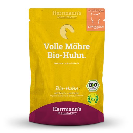 100 GR . HERRMANN'S BIO POLLO carote  UMIDO GATTO  COMPLETO 