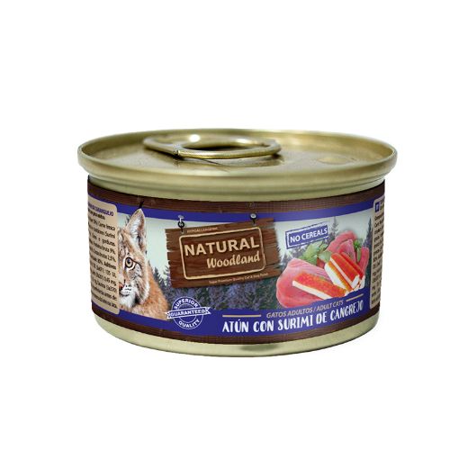 NATURAL WOODLAND Umido GATTO TONNO E SURIMI 85 gr 