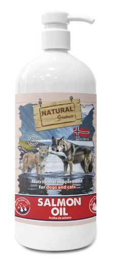 OLIO DI SALMONE DEI FIORDI NORVEGESI 1 LITRO  INTEGRATORE PELO e PELLE NATURAL GREATNESS