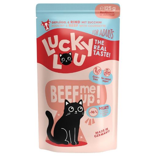 LUCKY LOU POLLO MANZO 125 GR. UMIDO GATTO  COMPLETO