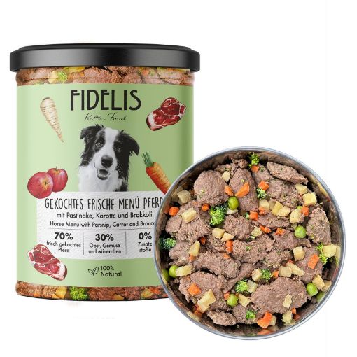 UMIDO IN VETRO CAVALLO PASTINACA E CAROTE CANE  400 GR. FIDELIS  GRAIN FREE