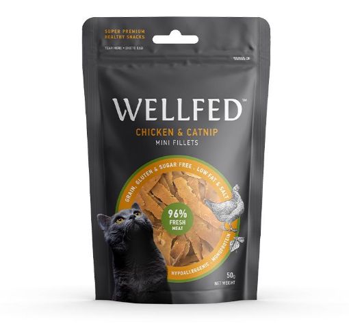 WELLFED POLLO ERBA GATTA 50 GR. SNACK GATTO GRAIN FREE 