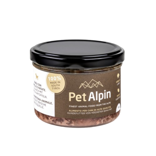 180 GR. UMIDO VETRO AGNELLO PATATE PET ALPIN UMIDO CANE