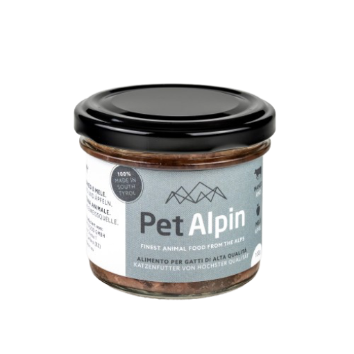 180 GR. UMIDO VETRO MANZO MELE PET ALPIN GATTO