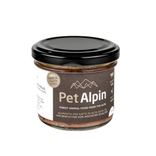180 GR. UMIDO VETRO MANZO POLLO PET ALPIN GATTO