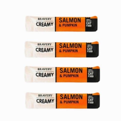 SNACK CREAMY SALMONE E ZUCCA BRAVERY  (4x14 gr) x GATTO 
