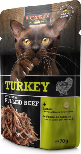 70 GR TACCHINO PULLED BEEF LEONARDO  UMIDO GATTO 