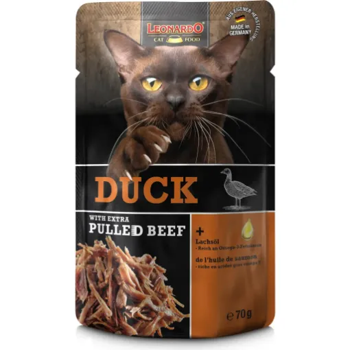 70 GR ANATRA PULLED BEEF LEONARDO  UMIDO GATTO 