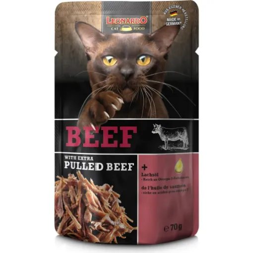 70 GR MANZO PULLED BEEF LEONARDO  UMIDO GATTO 