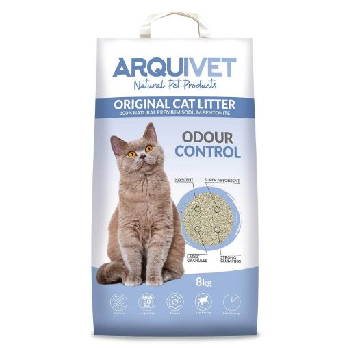 Immagine di LETTIERA GATTO BENTONITE SODICA ARQUIVET AGGLOMERANTE 8 KG 