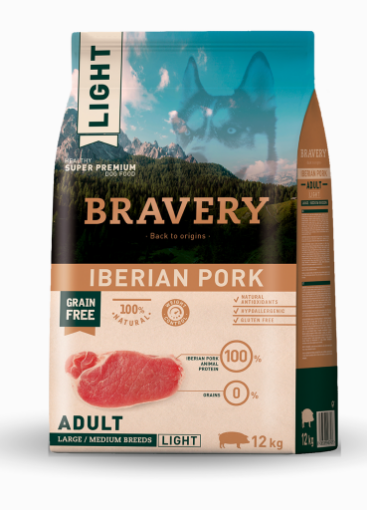 BRAVERY MAIALE LIGHT ADULTO 12 KG GRAIN FREE 