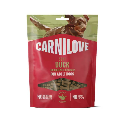 CARNILOVE SOFT SNACK PREMIETTI al gusto ANATRA e ROSMARINO 200 GR. GRAIN FRE