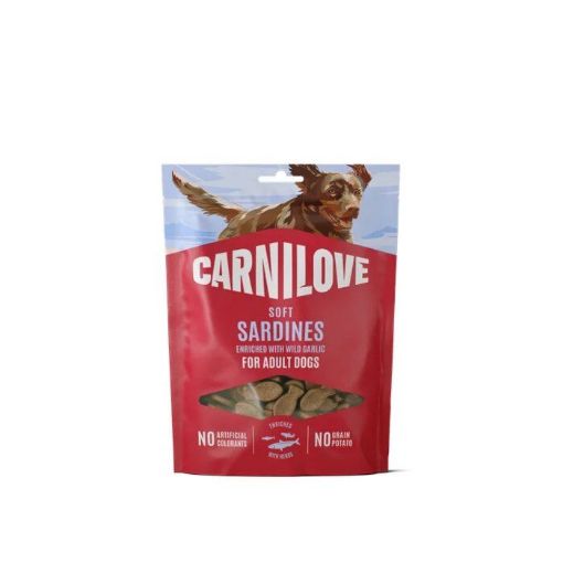 CARNILOVE SOFT SNACK PREMIETTI CANE al gusto SARDINA  200 GR. GRAIN FREE